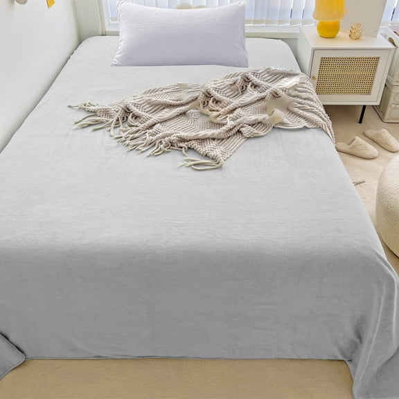 PATLOLLAV Luxury Flannel Sheet Set, Includes 1 Cozy Fuzzy Flannel Flat Sheet and 1 Pillowcase, Full Size, Suitable for Fall Winter and Spring