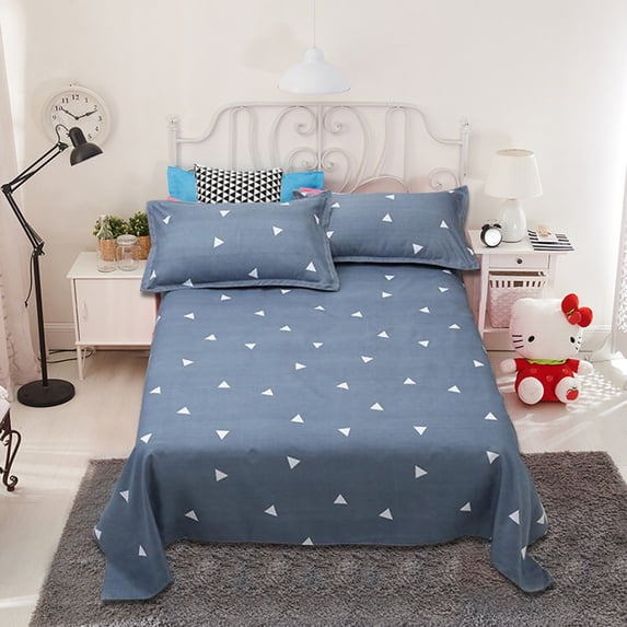 PATLOLLAV Luxury Sheets Set of 3, Includes 1 Flat Sheet and 2 Pillowcases, Soft Comfortable Fade Resistant Machine Washable Bed Sheets Set for All Seasons Home Hotel Dorm Decor, Queen Size