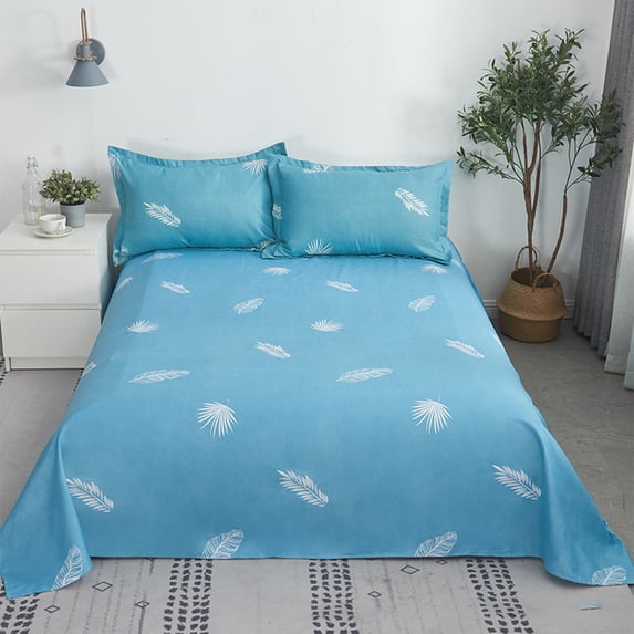 PATLOLLAV Luxury Sheets Set of 3, Includes 1 Flat Sheet and 2 Pillowcases, Soft Comfortable Fade Resistant Machine Washable Bed Sheets Set for All Seasons Home Hotel Dorm Decor, Queen Size