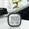 thumbnail image 1 of PATLOLLAV Magnetic Digital Alarm Clock Battery Operated, Desk Clocks with Temperature, Humidity, LCD Display Screen Digital Calendar Alarm Clock for Elderly, Bedroom, Office, 1 of 6