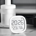 thumbnail image 1 of PATLOLLAV Magnetic Digital Alarm Clock Battery Operated, Desk Clocks with Temperature, Humidity, LCD Display Screen Digital Calendar Alarm Clock for Elderly, Bedroom, Office, 1 of 6