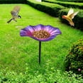 thumbnail image 1 of PATLOLLAV Metal Bird Bath for Outdoors, Garden Bird Bath & Bird Feeders with Metal Stake 5.5" Dia Simulation Flower Bowl with Stake, Hummingbird Feeder for Outside Lawn Yard Garden Decor, 1 of 5