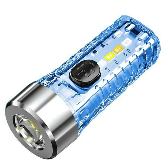 PATLOLLAV Mini Keychain Flashlights Rechargeable,Mini Flashlight LED High Lumens, Super Bright Keychain Light with Red UV Blue Light Small Pocket Flashlight for Night Running, Reading Light