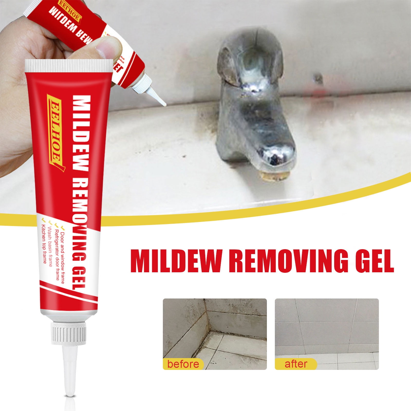PATLOLLAV Mold Remover Gel, Effective Mold Mildew Cleaner for Household Shower, Kitchen Sinks