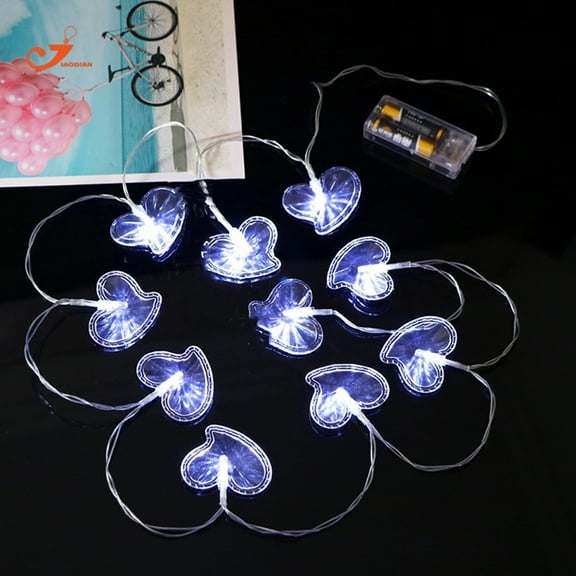 PATLOLLAV Mother's Day Heart Shape Mini String Lights ,1.65M 10 LED Battery Operated Mini Fairy Lights Waterproof for Outdoor Indoor DIY Bedroom Birthday Wedding Mother's Day Gift White