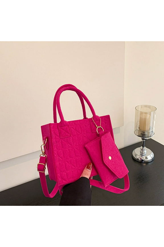 Multipurpose Handbag Set for Women,Small Crossbody Bag Sling Bag and a Wallet Crossbody Purse Felt Fanny Packs for Shopping Hiking Travel Go Out