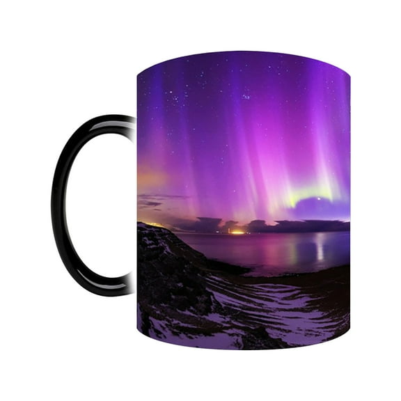 PATLOLLAV Northern Lights Painting Ceramic Color Changing Mug Coffee Mug,350ml Innovative Captivating Coffee Cup ang Tea Mug,Valentines Mother's Day Birthday Best Gift for Men Women