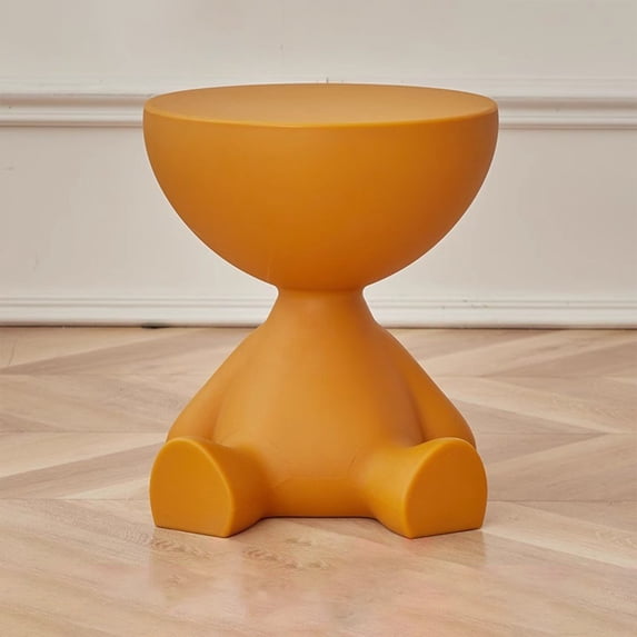 PATLOLLAV Orange Side Table,Circle Coffee Table,14 Inch Hight Sofa End Table Nightstand, Small End Table Accent Balcony Office, Modern Bedside Home Decor for Living Room, Bedroom