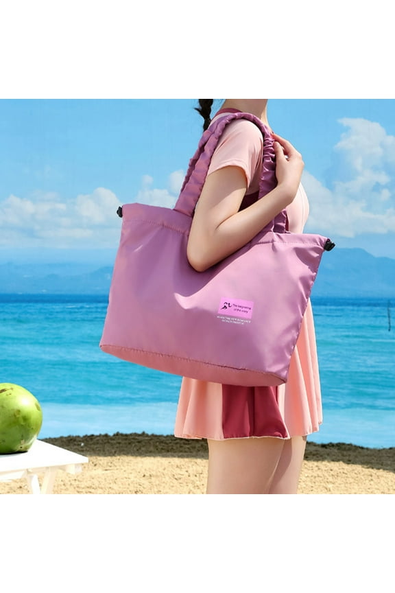 Oxford Cloth Sandproof Beach Tote Bag With Zipper,Beach Bags for Women Large Waterproof Sandproof Swim Pool Tote Bag,Dry and Wet Separation Swim Kit,Back to School Season Supplies