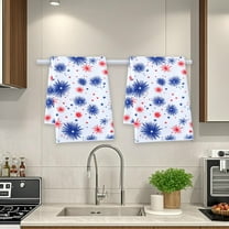 PATLOLLAV Patriotic Cotton-Polyester Kitchen Towel for 4th of July - Absorbent Holiday-Themed Rag for Home, Bathroom, and Party Use