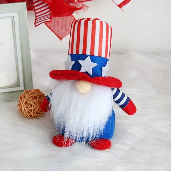 PATLOLLAV Patriotic Faceless Gnome Doll 4th of July Handmade Gnomes Plush Fourth of July Decorations for Independence Memorial Day Party Table Decor