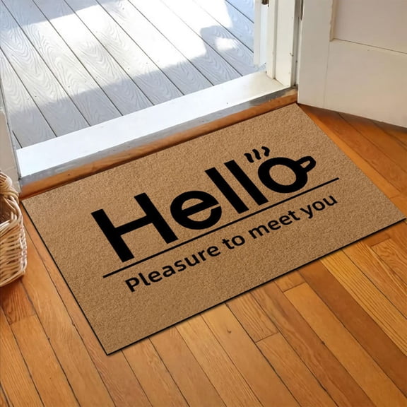 PATLOLLAV Personalized Door Rug,Welcome Mat for Front Door, Non-Slip Rubber Backing Monogram Rug for Patio Garden,Wedding Housewarming Gift,Brown 27.55x17.7x0.51inch