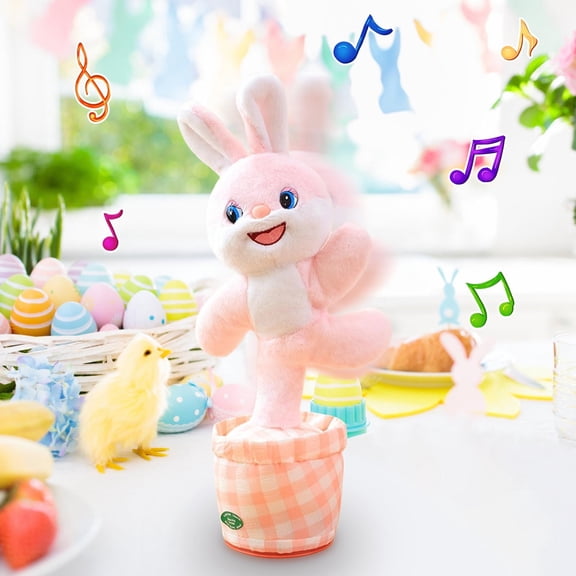 PATLOLLAV Pink Dancing Bunny Stuffed Animals Doll, Electric Plush Interactive Dancing Music Animal Toys, Electric Rabbit Plush,Talking Stuffed Animal,Plush Animal Doll, Kids Plush Toys