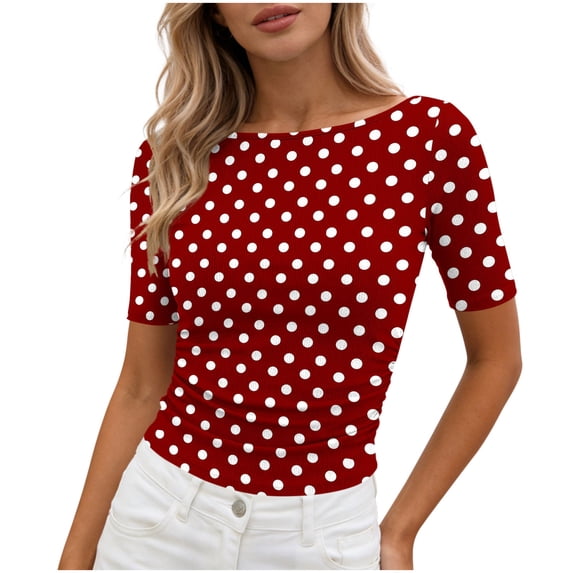 PATLOLLAV Plus Size Short Sleeve Tops,Womens Round Neck Solid Casual Shirts Lace Patchwork Blouses