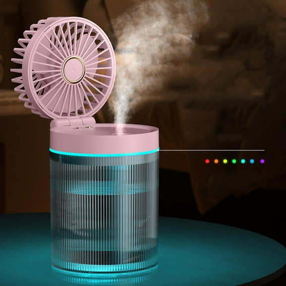 PATLOLLAV Portable Air Conditioners,Mini Air Conditioner,450ml Air Cooler Colorful LED Humidifier,5 Speeds Evaporative Personal Air Conditioner Cooling Fan for Office Bedroom