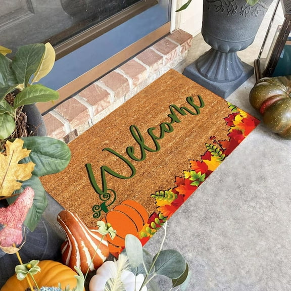 PATLOLLAV Pumpkin Welcome Mat,Halloween Pumpkin Doormat Hello Pumpkin Door Rug,Outdoor Entrance Funny Cute Fall Halloween Thanksgiving Indoor Outdoor Entrance Mats,Falll Clearance
