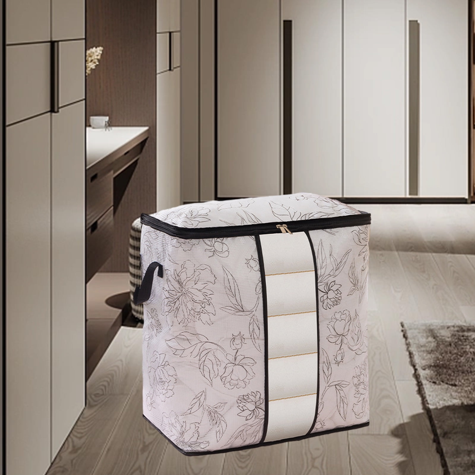 PATLOLLAV Quilt Storage Bags,Large Print Comforter Storage Bags with