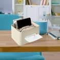 thumbnail image 1 of PATLOLLAV Rectangular Tissue Box Cover Holder with Storage Napkin Tissue Box Holder with Stationery Remote Control Box Decorative Tissue Pen Remote Organizer for Home Office Car Restaurant, 1 of 3