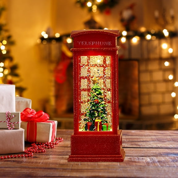 PATLOLLAV Red Christmas Glow Candle Lights,5 Inch Christmas Tree Glowing Candle Lamps,Small Water Injection Wind Lamps, Night Light Ornaments, Children's Gifts,Window Displays,Decorations