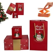 PATLOLLAV Red Merry Christmas Gifts Boxes with Gift Bag,Surprise Gift Box Explosion Folding Bouncing Gift Boxes Pop-Up Explosion Gift Box for Money and Birthday,11pcs