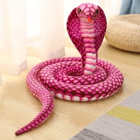 PATLOLLAV Red Snake Stuffed Animals Toy,Cobra Snake Plushies Toy Large Simulation Snake Plush Realistic Snake Stuffed Animals Toys Gifts Wild Animals Party Decorations Favors Prank Props