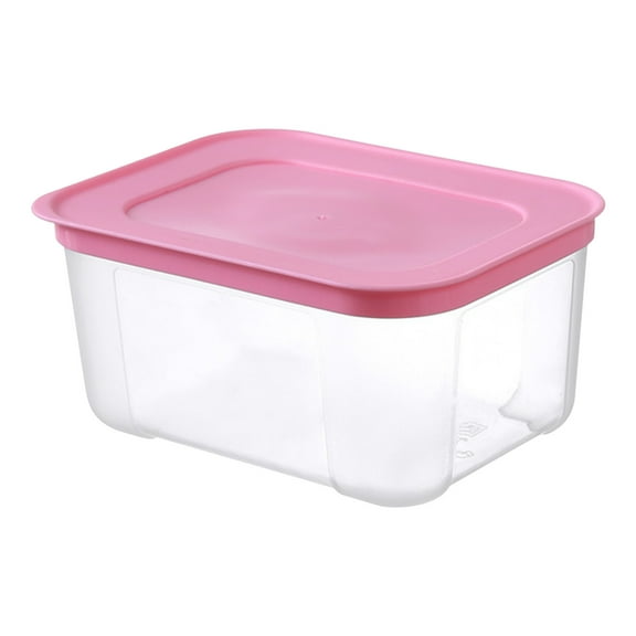 PATLOLLAV Refrigerator Clear Storage Box with Pink Lid ,750ml Fruit Vegetable Storage Container,Stackable Fridge Drawers Organizer Salad Lettuce Keeper For Refrigerator,Fresh Keeper