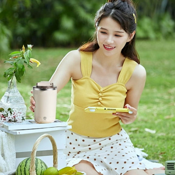 PATLOLLAV Self Stirring Coffee Mug,Electric Mixing Cup,Temperature Control Smart Heated Coffee Mug Warmer with Magnetic Self Stirring Mixing for Coffee Tea Milk Cocoa Hot Chocolate