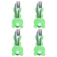 thumbnail image 1 of PATLOLLAV A Set of 4 Pcs Easter Bunny Utensil Cutlery Holders Pouch Bags Felt Silverware Holder Bag ,Utensil Sleeve for Knife Forks Easter Table Decoration Wedding Birthday Party Green, 1 of 5