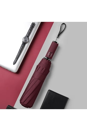 Simple Style Umbrella for Rain,14 Bone Full Automatic Open Large Compact Reverse Umbrella for Rain and UV Protection Inverted Folding Umbrellas with Safe Portable for Men Women