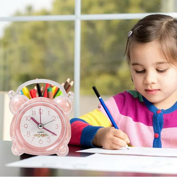 PATLOLLAV Small Alarm Clocks, Battery Operated Volume Adjustable Desk Clock, Cute Table Clock for Travel, Bedside, Bedroom, Living Room Decor