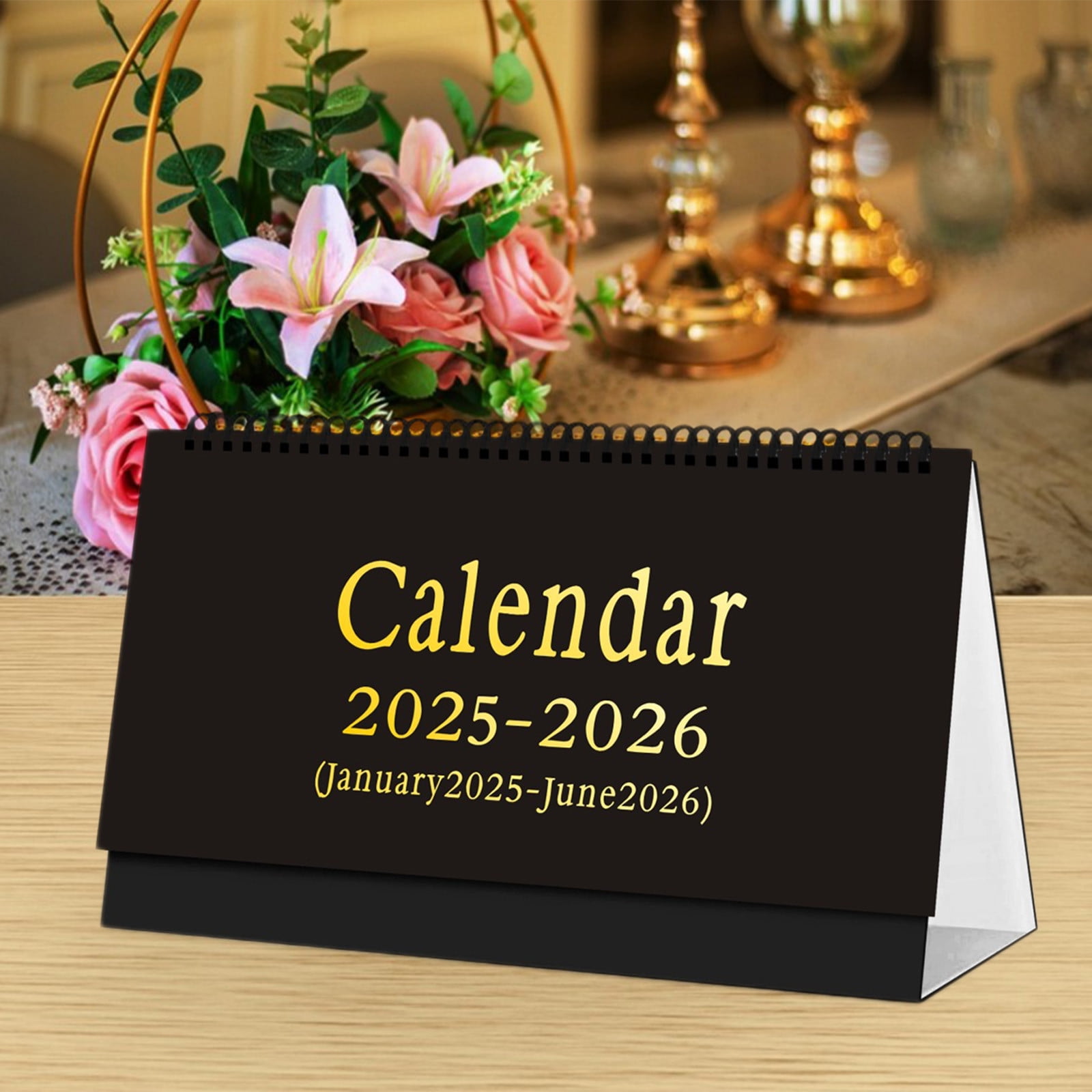PATLOLLAV Small Desk Stand Calendar 20252026,Horizontal Desktop