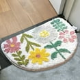 thumbnail image 1 of PATLOLLAV Soft Flower Print Plush Bath Rug for Bedroom, Half Round Water Absorbent Non-Slip Bathroom Rugs, Machine Washable Soft Microfiber Sun Bath Rug for Bathroom, Shower, Room,Kitchen, 1 of 5
