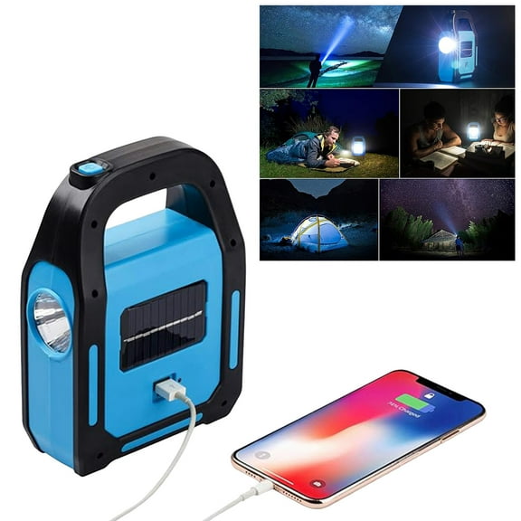 PATLOLLAV Solar Intelligent Lamp,LED Camping Lantern Rechargeable,Portable Hanging Camping Lights Flashlight,Power Bank,Battery Powered USB for Power Outages Hurricane Emergency,Hiking,Outdoor