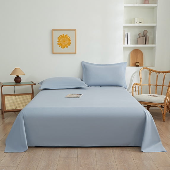 PATLOLLAV Solid Color Sheets Set, Includes 1 Full Size Flat Sheet and 2 Pillowcases, Comfortable Fade Resistant Sheets Set for All Seasons Luxury Bedding Essentials for Home Hotel