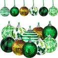thumbnail image 1 of PATLOLLAV St. Patrick's Day Decorations Green Cloth Ball Ornaments Lucky Irish Festival Ornaments for St. Patrick's Day Tree Home Party Irish Holiday Decor 1Set of 16 Pcs, 1 of 1
