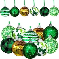 PATLOLLAV St. Patrick's Day Decorations Green Cloth Ball Ornaments Lucky Irish Festival Ornaments for St. Patrick's Day Tree Home Party Irish Holiday Decor 1Set of 16 Pcs