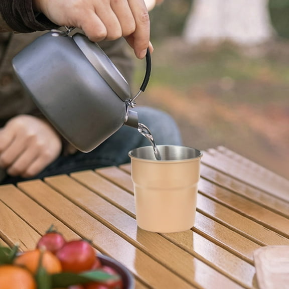 PATLOLLAV Stainless Steel Camping Cup (300ml) - Food Grade Easy to use Drinking Mug Metal Cup for camping, outdoor Hot and Cold Beverage Beer Wine