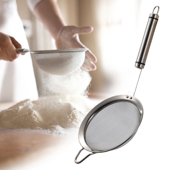 PATLOLLAV Stainless Steel Fine Mesh Strainers for Kitchen, Colander-Skimmer with Handle, Sieve Sifters for Food, Tea, Rice, Oil, Noodles, Fruits, Vegetable