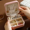 thumbnail image 1 of PATLOLLAV Storage Travel Portable Jewelry Storage Box Earrings Ring Small Jewelry Box Beautiful And Stylish Small Portable Multi Grids Storage Built In Soft, 1 of 6