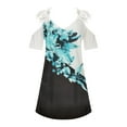 thumbnail image 1 of PATLOLLAV Summer Womens Dress Slimming Draw Back Print V-Neck Lace Cold Shoulder Dresses, 1 of 6