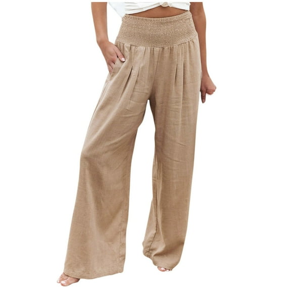 PATLOLLAV Summer Womens Loose Wide Leg Pants High Waist Straight Pants Casual Pants