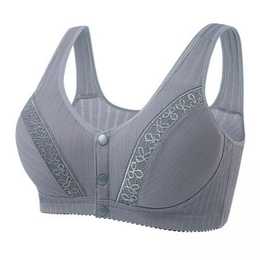 PATLOLLAV Summer Savings Womens Plus Size Bra,Lace Front Button Shaping Cup Shoulder Strap Underwire Bras
