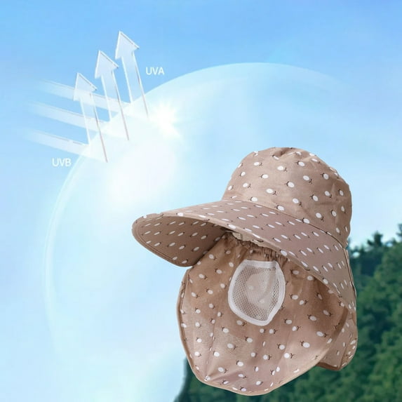 PATLOLLAV Sun Cap Fishing Hat Wide Brim Hat with Detachable Face Cover & Neck Flap Outdoor Sun Protection Hat for Women