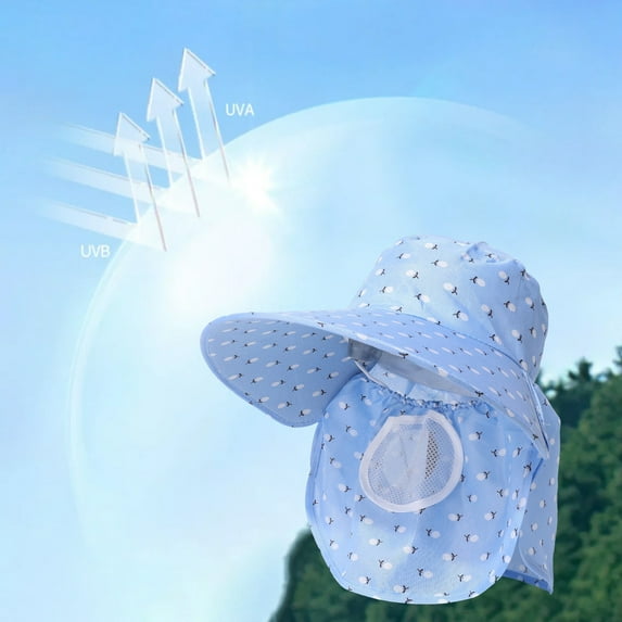 PATLOLLAV Sun Cap Fishing Hat Wide Brim Hat with Detachable Face Cover & Neck Flap Outdoor Sun Protection Hat for Women