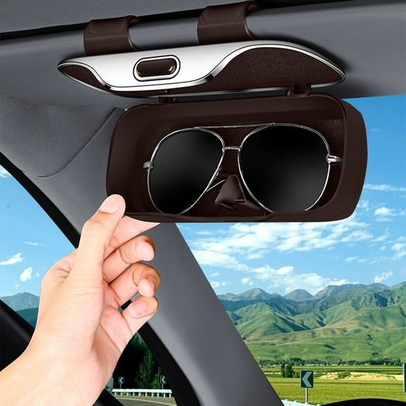 PATLOLLAV Sunglasses Holder for Car Sun Visor, Auto Eyeglasses Protective Storage Case, Vehicle Visor Accessories Organizer Box