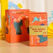 PATLOLLAV Surprise Gift Box Explosion for Money,Collapsible Bouncing Orange Envelope Gift Box with Gift Bag,Cash Explosion Luxury Gift Box for Mom Birthday Anniversary Christmas,Best Wish for You