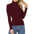 thumbnail image 1 of PATLOLLAV Sweater for Women 2022,Women's Fashion Long Sleeve Turtlen Neck Knitted Sweater Wrap Pullover, 1 of 6