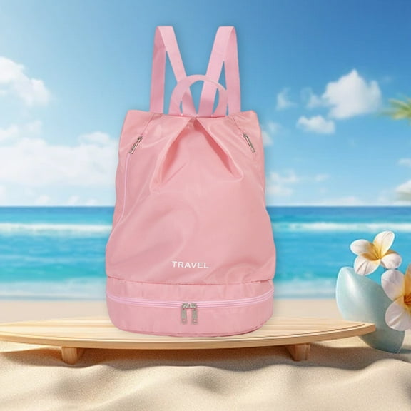 PATLOLLAV Swim Bag, Pink 12 Inches Long Beach Backpack with Wet & Dry Compartments The Ideal Outdoor Gear Organizer-Adventure Companion for Beach, Gym Backpack for Women Men