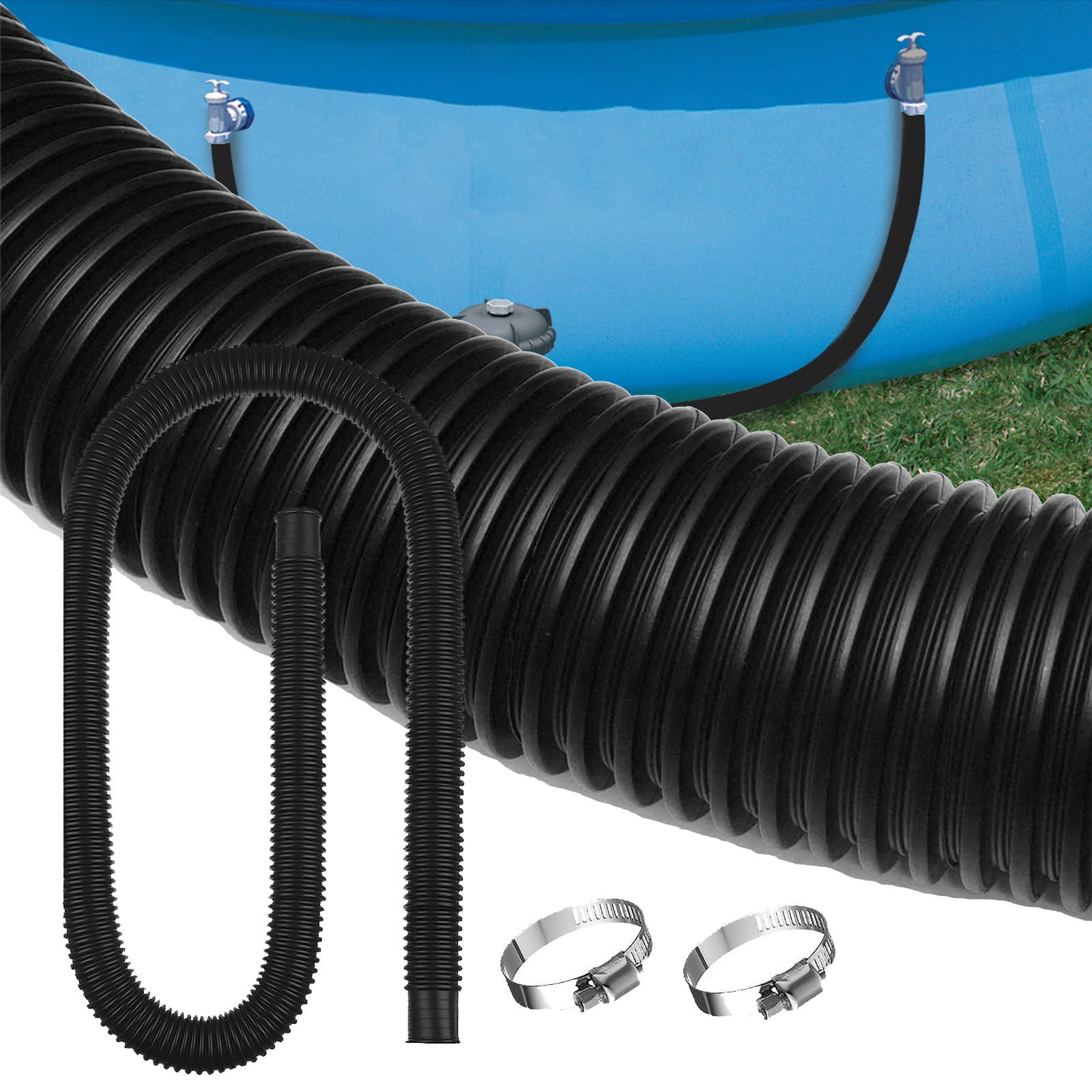 PATLOLLAV Swimming Pool Pump Replacement Hose,5.9 Ft Multifunctional ...