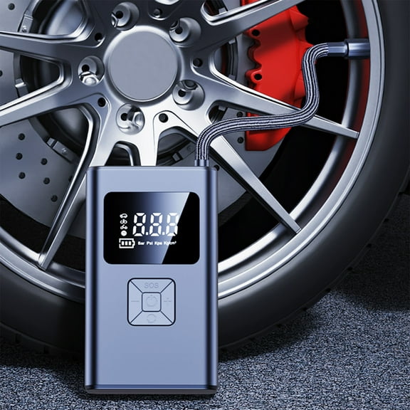 PATLOLLAV Tire Inflator for Car, Portable A-ir Compressor, A-ir Pump for Car Tires 12V Auto Tire Pump with Digital Pressure Display Screen with Emergency Led Light